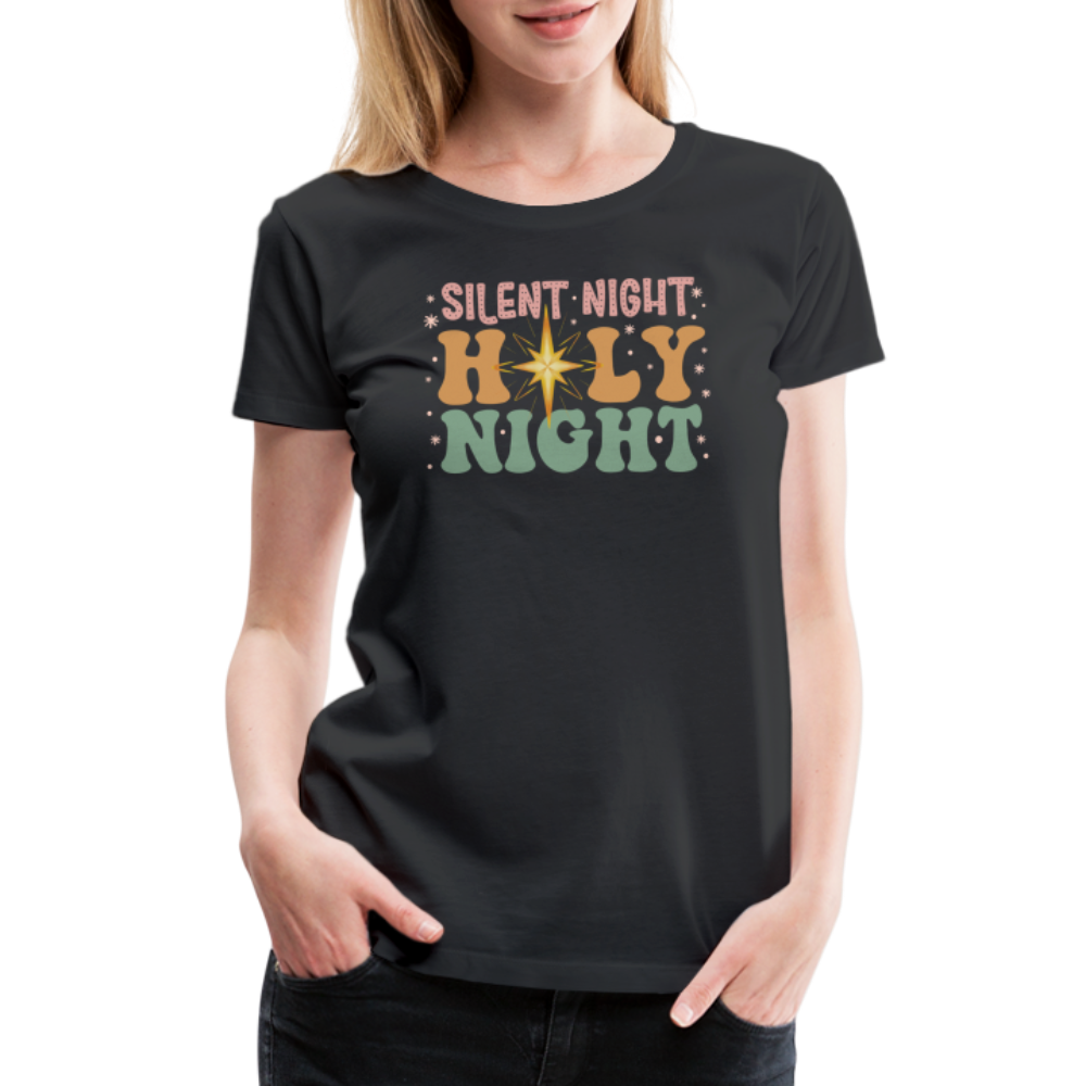 Silent Night Christmas Family Women’s Premium T-Shirt - black