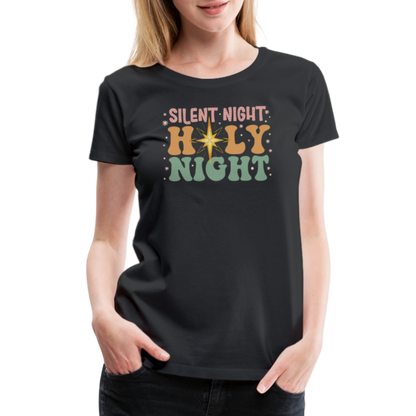 Silent Night Christmas Family Women’s Premium T-Shirt - black