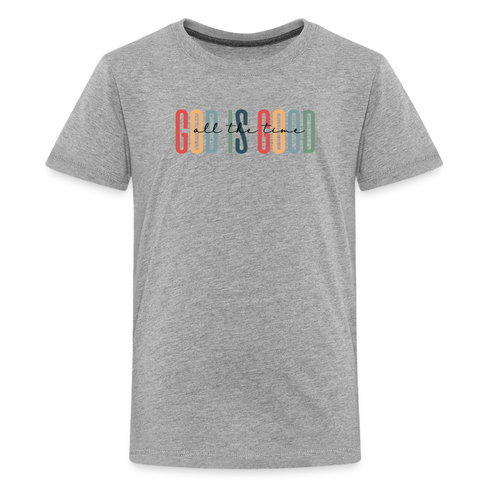 God is Good (Rainbow) Kid's T-Shirt - heather gray