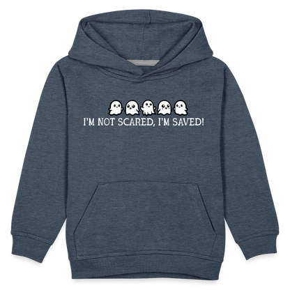 I'm Not Scared I'm Saved (W) Kid's Hoodie - heather denim