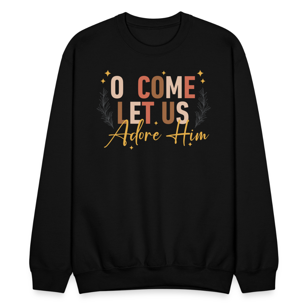 O Come Let us Adore Him Christmas Men's Sweater - black