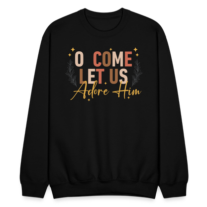 O Come Let us Adore Him Christmas Men's Sweater - black