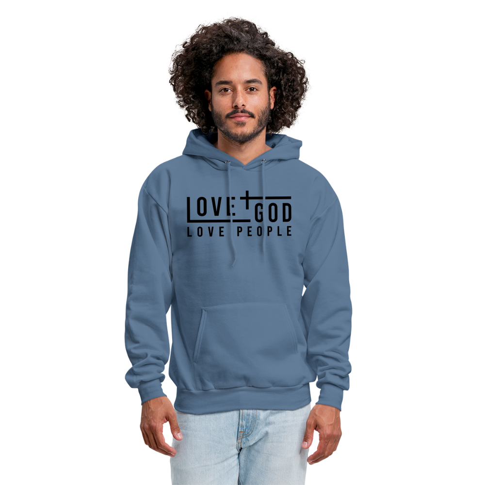 Love God Love People Men's Hoodie - denim blue