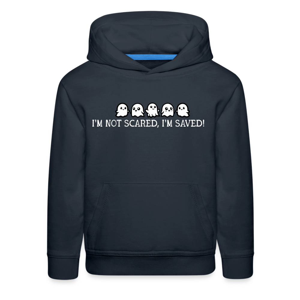 I'm Not Scared I'm Saved (W) Kid's Hoodie - navy