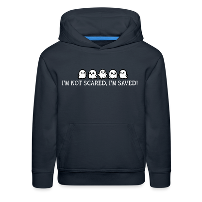 I'm Not Scared I'm Saved (W) Kid's Hoodie - navy