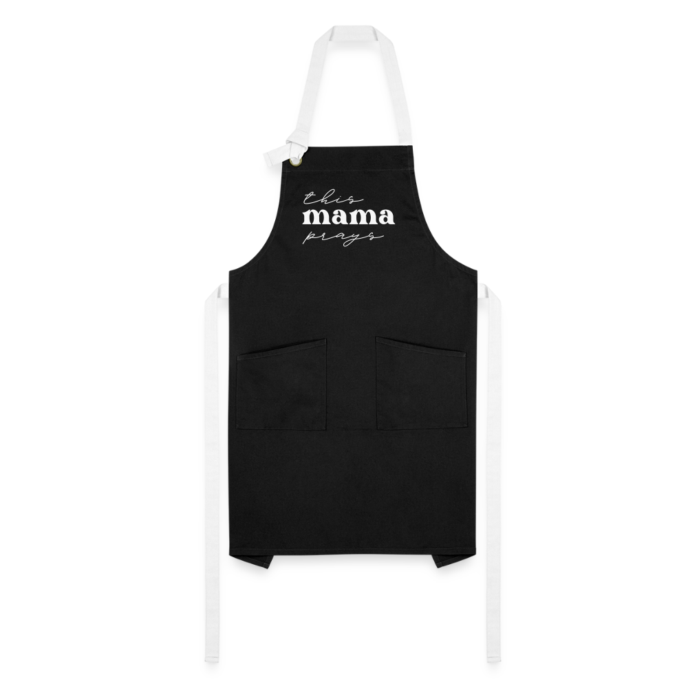 This Mama Prays Apron - black/white