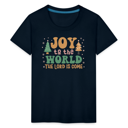 Joy to the World Christmas Family Kids' Premium T-Shirt - deep navy