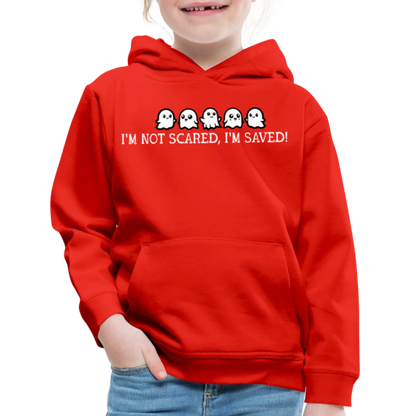 I'm Not Scared I'm Saved (W) Kid's Hoodie - red