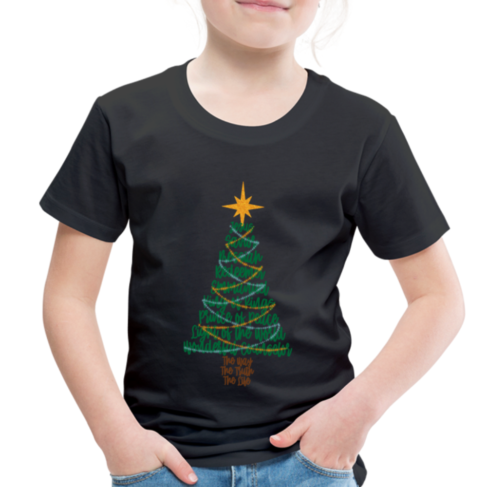 Names of Jesus Christmas Tree Toddler Shirt - black