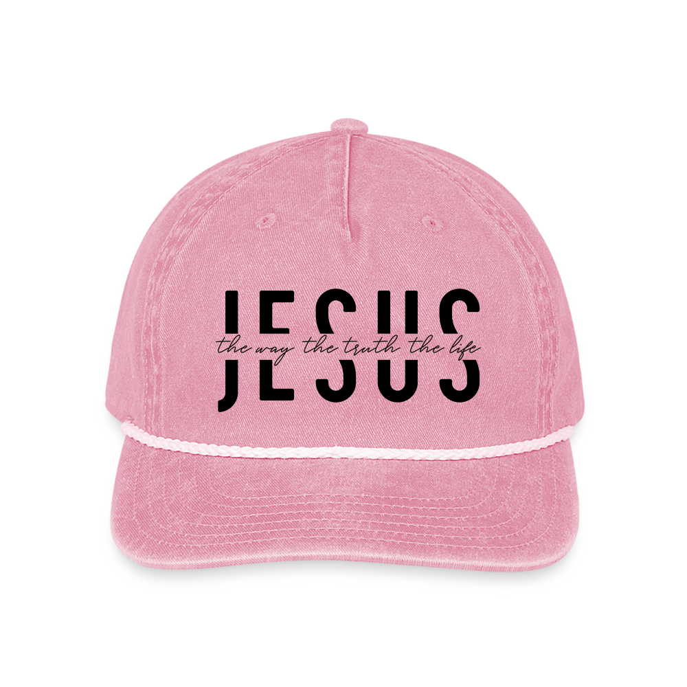 Jesus the Way the Truth the Life Hat Cap - washed pink