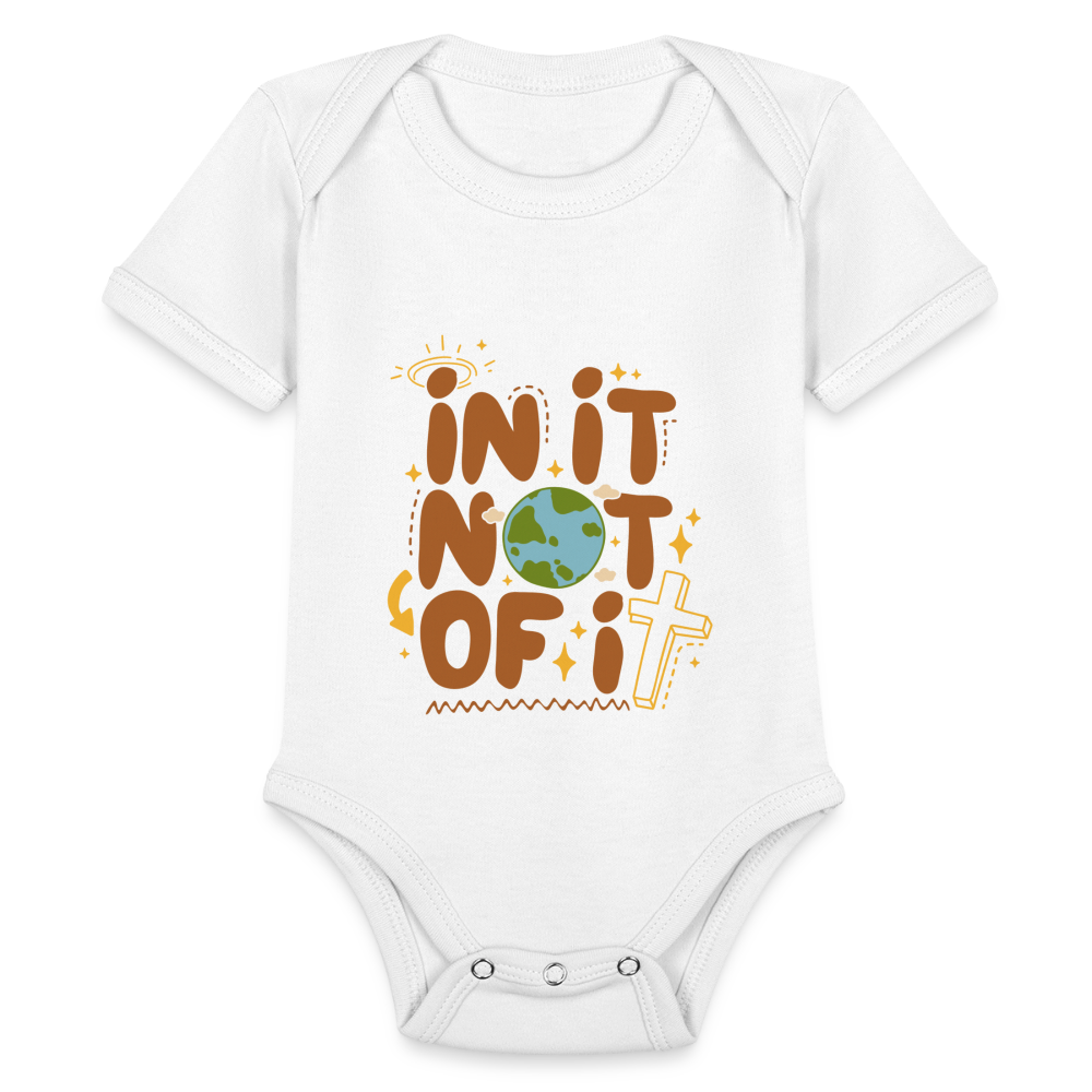 In It Not of It Baby Onesie Bodysuit - white