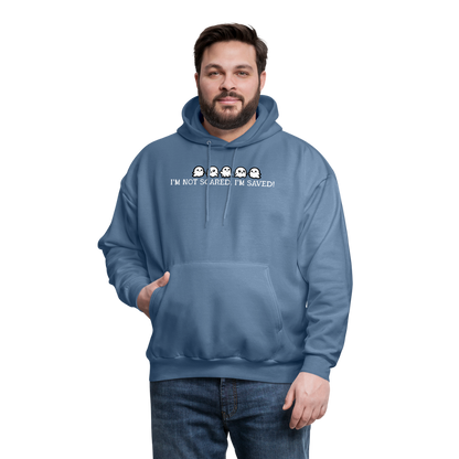 I'm Not Scared I'm Saved (W) Men's Hoodie - denim blue