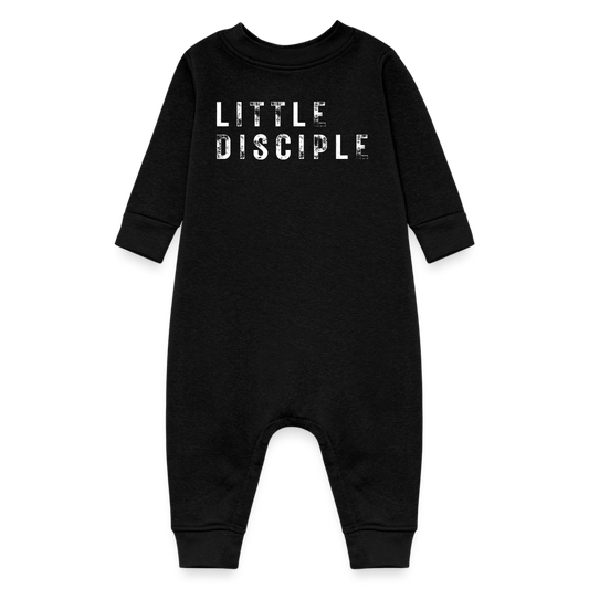 Little Disciple Fleece Baby Onesie Bodysuit - black