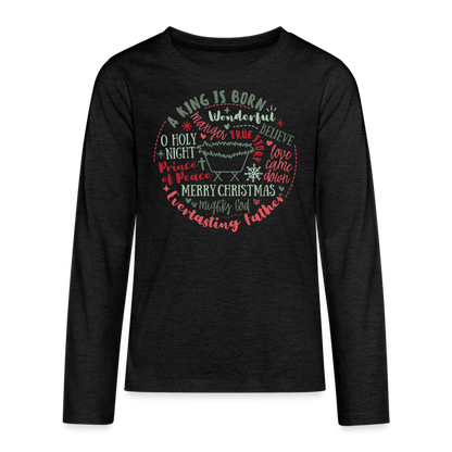 Manger Collage (RG) Kid's Long Sleeve Shirt - charcoal grey