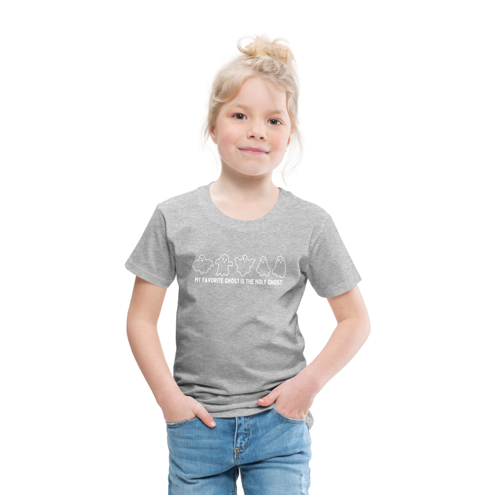 My Favorite Ghost is the Holy Ghost (Outline) Toddler T-Shirt - heather gray