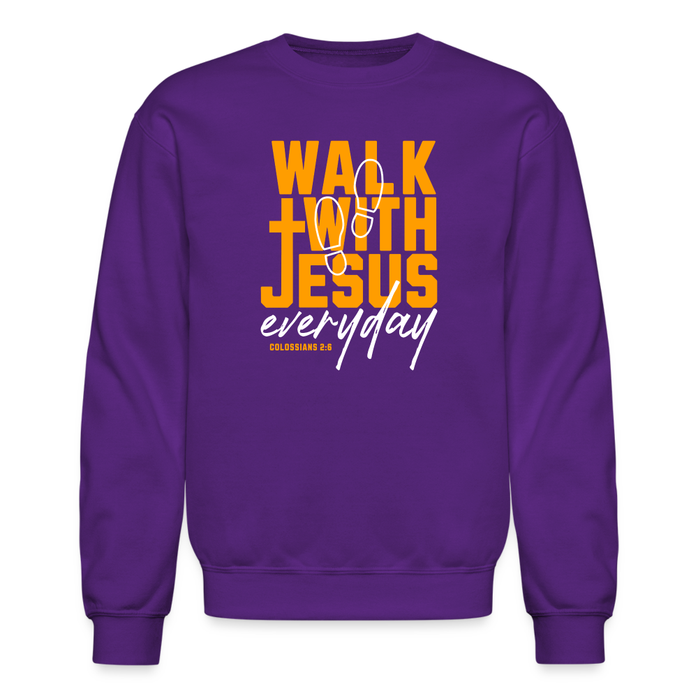 Walk with Jesus Everyday Men's Sweater - purple