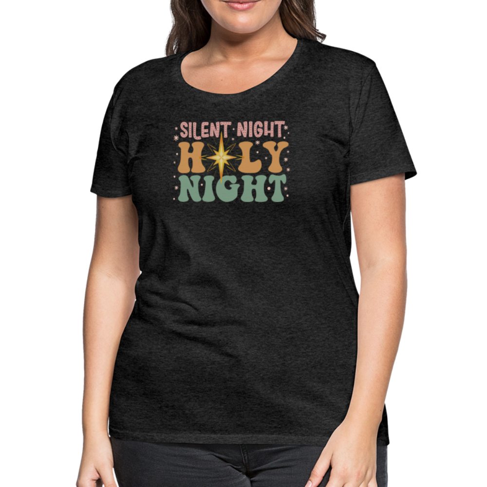 Silent Night Christmas Family Women’s Premium T-Shirt - charcoal grey