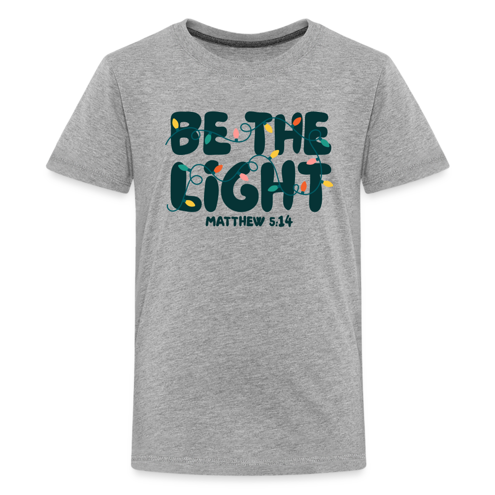 Be the Light Christmas Kid's T-Shirt - heather gray