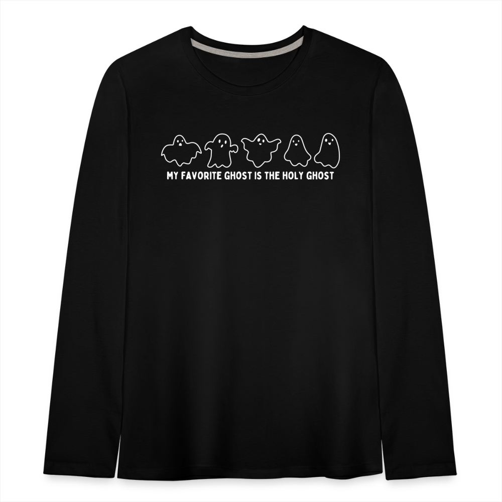 My Favorite Ghost is the Holy Ghost Youth Long Sleeve Shirt - black