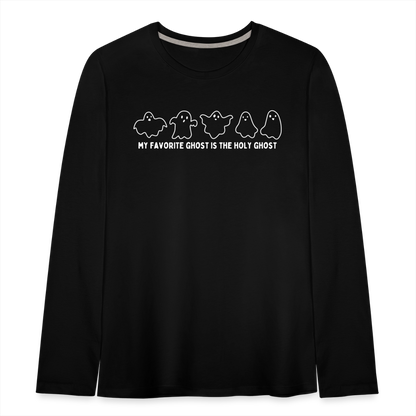 My Favorite Ghost is the Holy Ghost Youth Long Sleeve Shirt - black