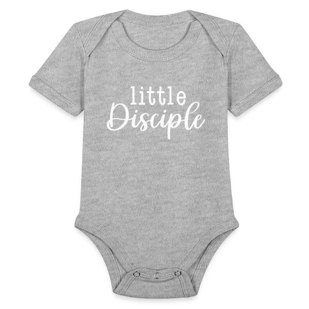 Little Disciple (Script) Baby Onesie Bodysuit - heather grey