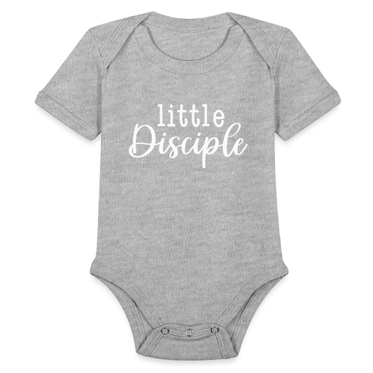 Little Disciple (Script) Baby Onesie Bodysuit - heather grey