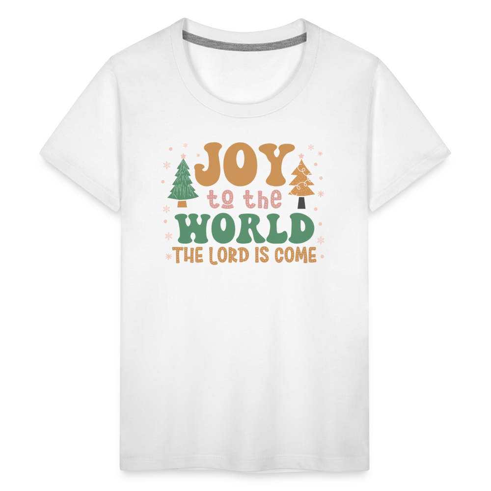 Joy to the World Christmas Family Kids' Premium T-Shirt - white