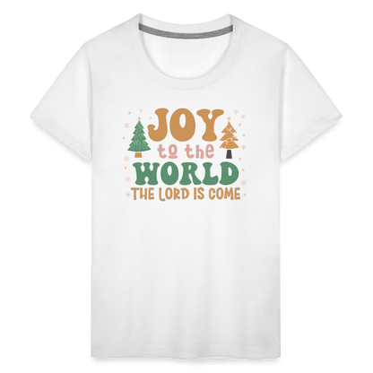 Joy to the World Christmas Family Kids' Premium T-Shirt - white