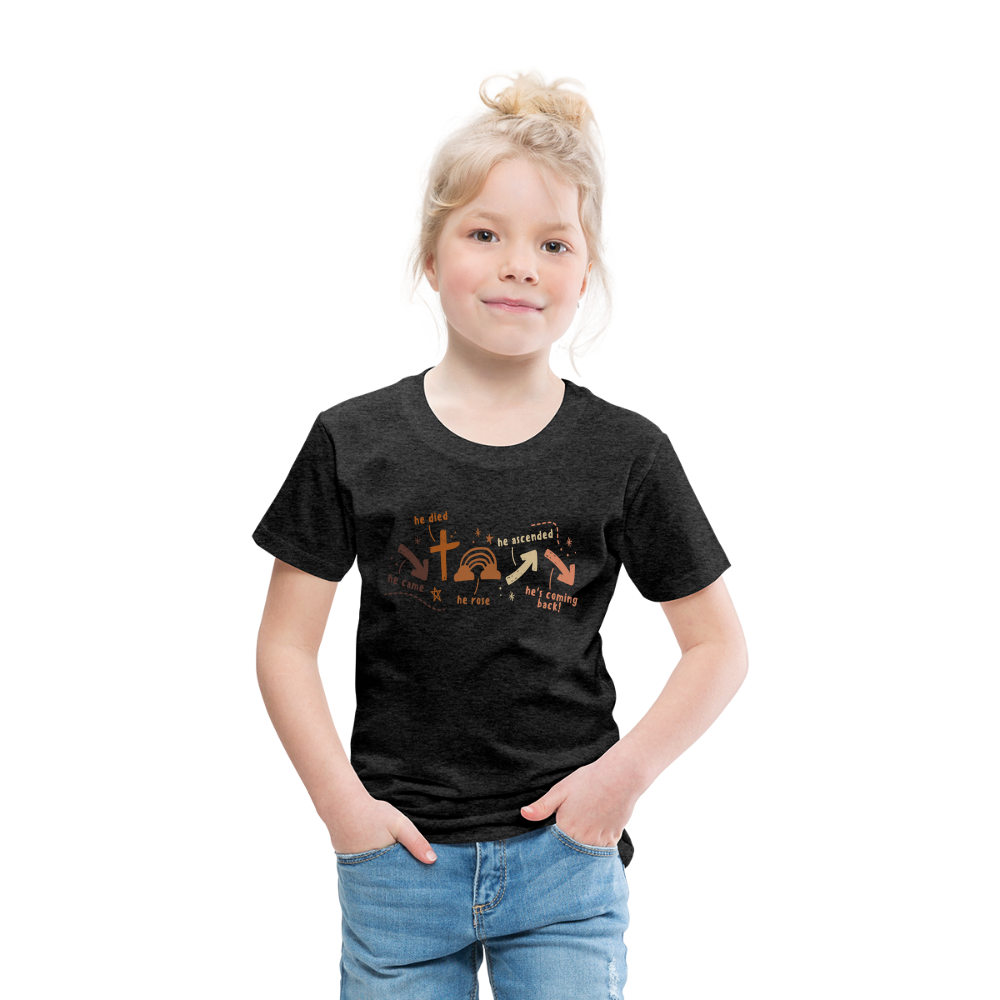 He Came He Died He Rose (Boho) Toddler T-Shirt - charcoal grey