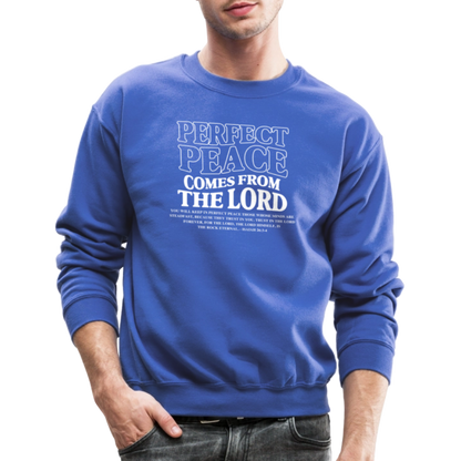 Perfect Peace Comes from the Lord Men's Sweater - royal blue