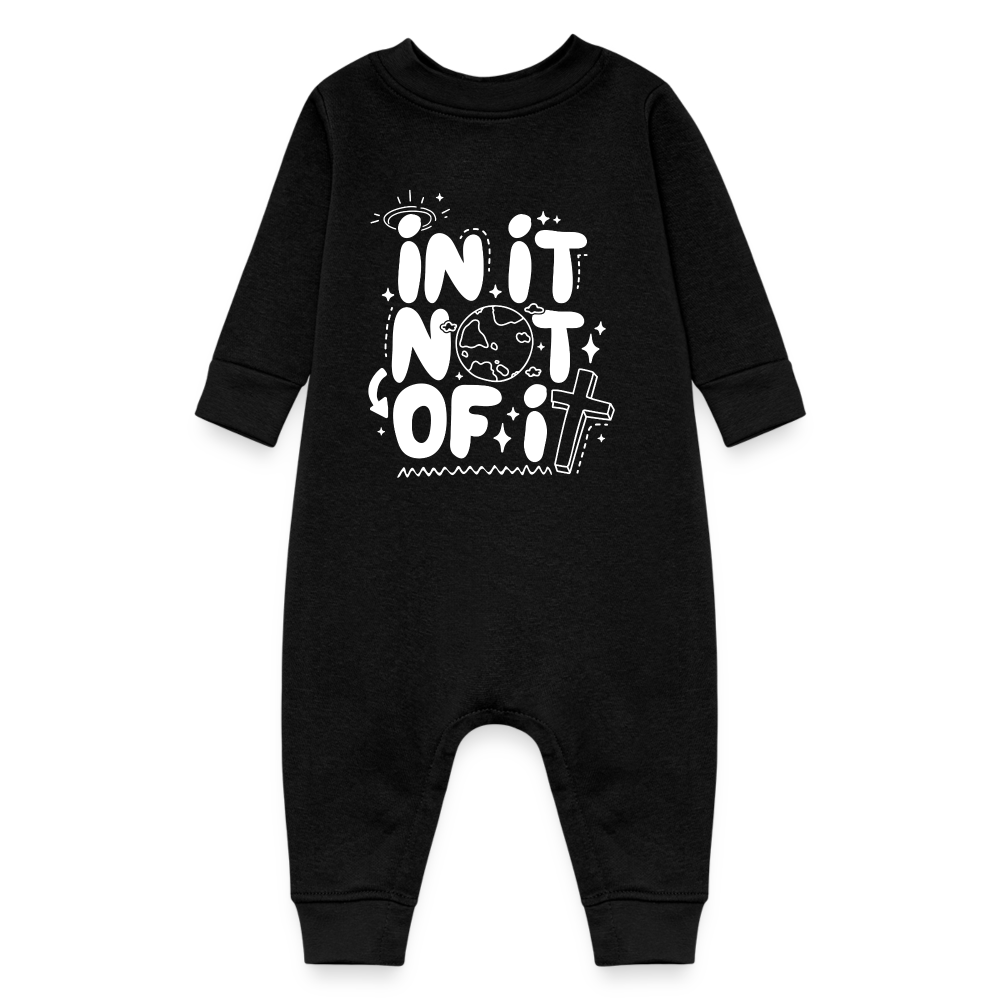 In It Not of It Fleece Baby Onesie Bodysuit - black