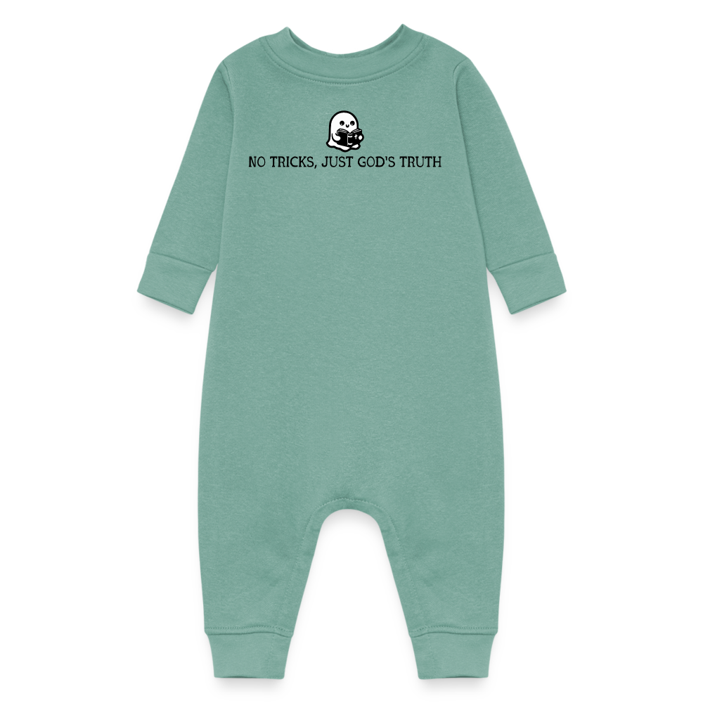 No Tricks Just God's Truth (Bible) Baby Fleece Bodysuit - saltwater