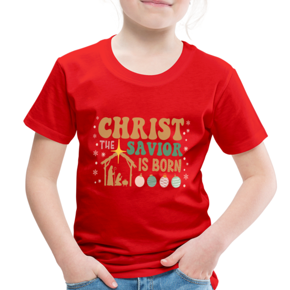 Christ the Savior is Born Christmas Family Toddler Premium T-Shirt - red