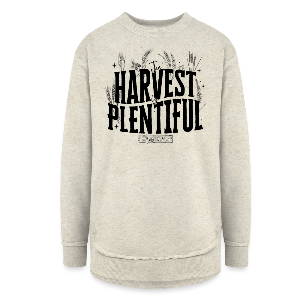 The Harvest is Plentiful Women's Tunic Sweater - heather oatmeal