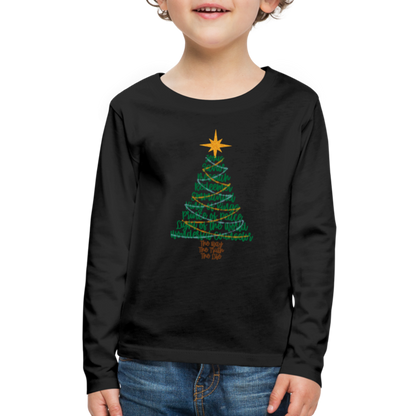 Names of Jesus Christmas Tree Kid's Long Sleeve Shirt - black