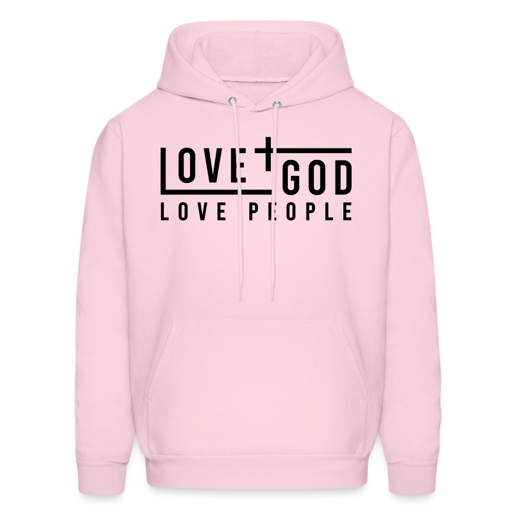 Love God Love People Men's Hoodie - pale pink