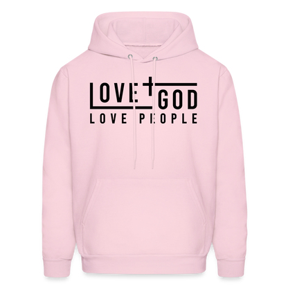 Love God Love People Men's Hoodie - pale pink