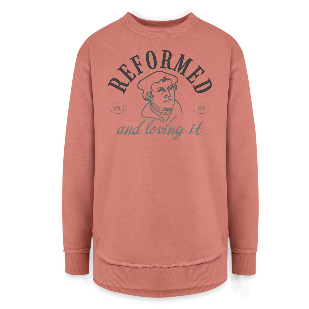 Reformed & Loving It Reformation Day Women's Weekend Tunic Fleece Sweatshirt - mauve