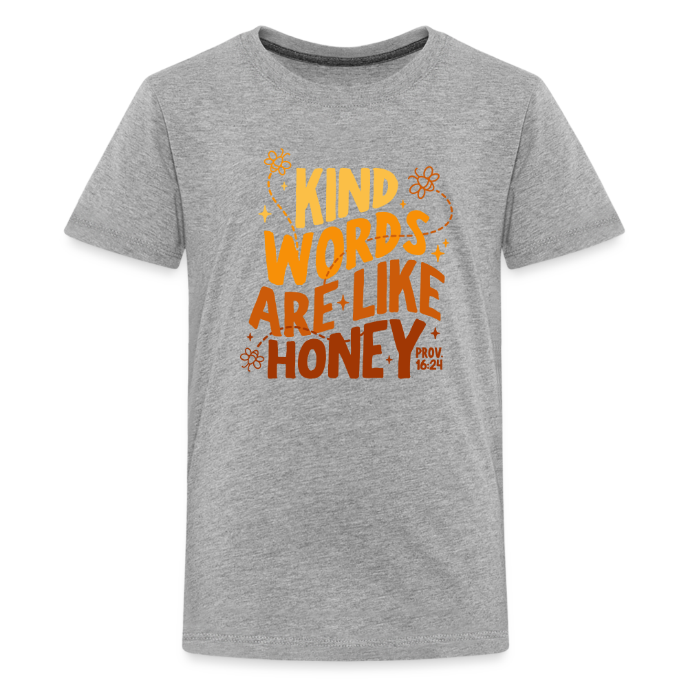 Kind Words are Like Honey Kid's T-Shirt - heather gray