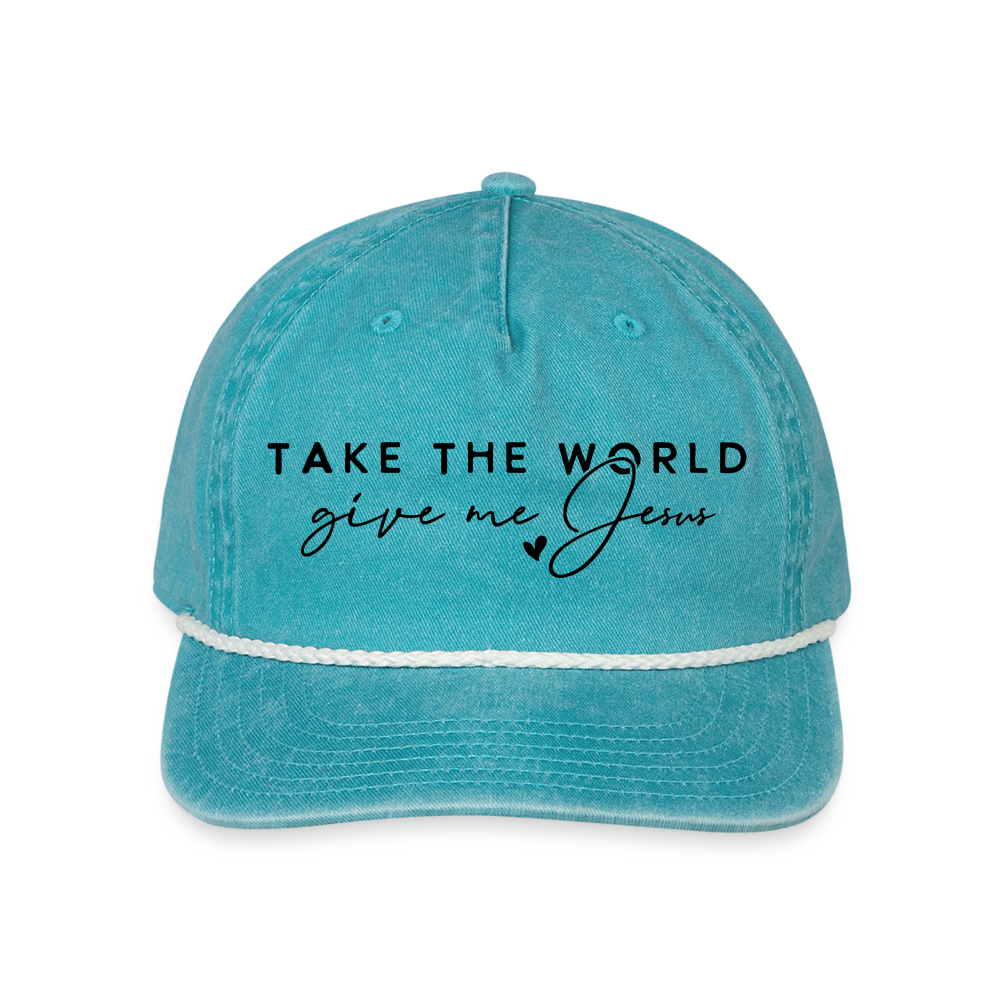 Take the World Give Me Jesus Hat Cap - faded turquoise