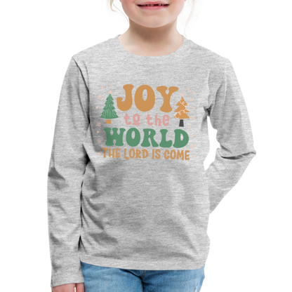 Joy to the World Christmas Family Kids' Premium Long Sleeve T-Shirt - heather gray