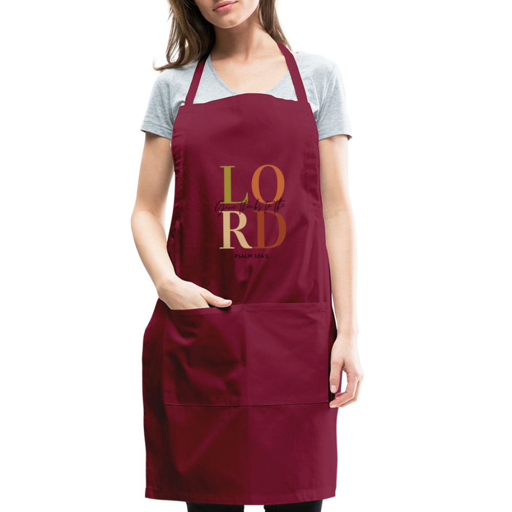 Give Thanks to the Lord Apron - burgundy