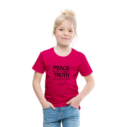 Peace when Possible Truth at All Costs Reformation Day Toddler T-Shirt - dark pink