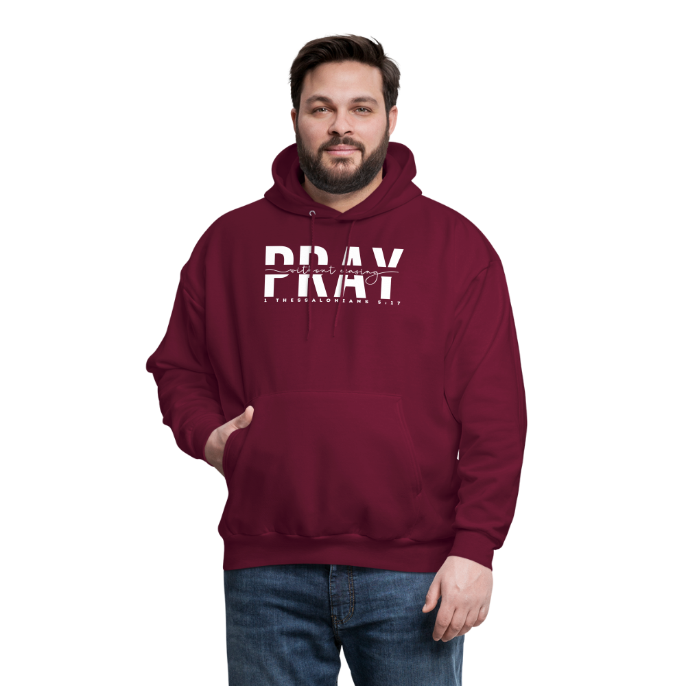 Pray Without Ceasing (W) Men's Hoodie - burgundy