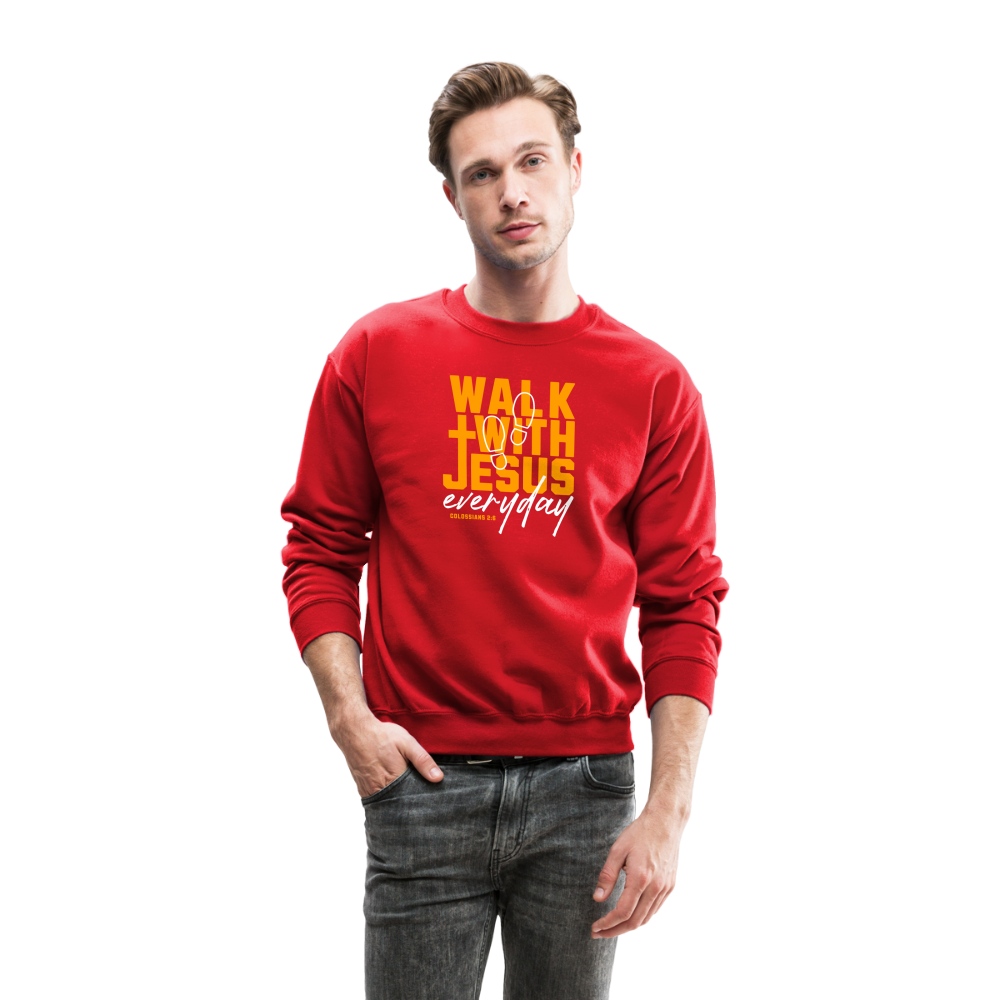 Walk with Jesus Everyday Men's Sweater - red