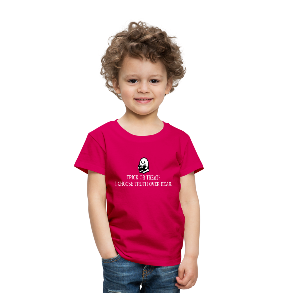 Trick or Treat I Choose Truth (W) Toddler T-Shirt - dark pink