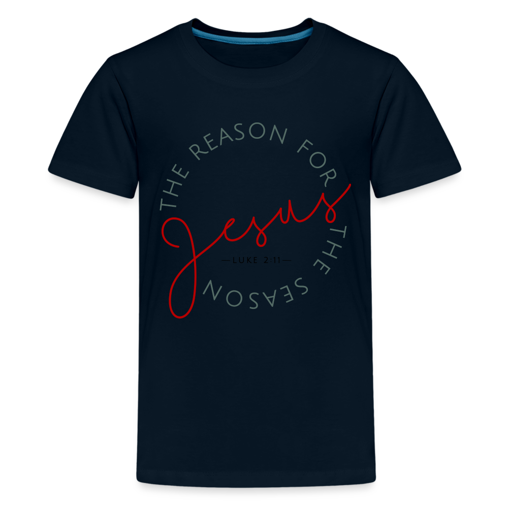 The Reason for the Season (Color) Christmas Kids' Premium T-Shirt - deep navy