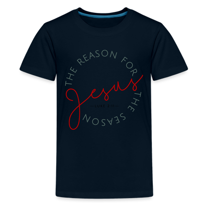 The Reason for the Season (Color) Christmas Kids' Premium T-Shirt - deep navy