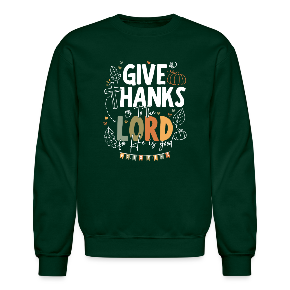 Give Thanks to the Lord (W, Color) Men's Sweater - forest green