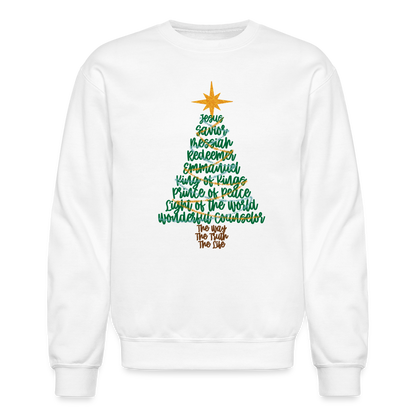 Names of Jesus Christmas Tree Men's Sweater - white